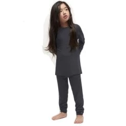 Le Bent Core Midweight Raglan Baselayer Top - Kids' -Outdoor Sports Equipment Shop 2033 012 Kids 260 top and bottom grey 93570.1666382440