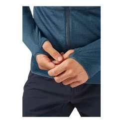 Rab Ascendor Summit Full Zip Hoody - Men's -Outdoor Sports Equipment Shop Ascendor Summit Hoody FZ OrionBlue QFV 67 ORB Model Detail 01 25614.1693335072