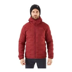 Rab Cubit Stretch Down Hoody - Men's -Outdoor Sports Equipment Shop Cubit Stretch Down Hoody OxbloodRed QDB 30 Oxb 01 on model copy 09755.1637271528