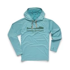 Howler Brothers Men's Loggerhead Hoodie -Outdoor Sports Equipment Shop S23 LS Shirts Loggerhead Nile Blue Flat Front W 50888.1679689511