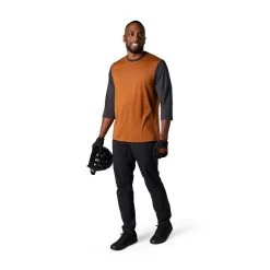 Flylow Nash 3/4 Mountain Bike Shirt - Men's -Outdoor Sports Equipment Shop S23 Nash 34 Shirt CopperBlack Goodson Pant Black Front 48238.1682623316