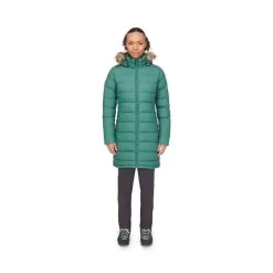 Rab Deep Cover Down Parka - Women's -Outdoor Sports Equipment Shop Womens Deep Cover Parka Eucalyptus QDB 33 EUC Model Front Full 42646.1694618104