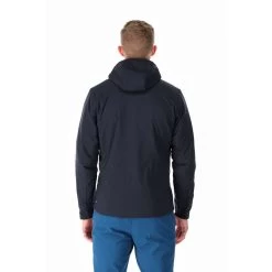 Rab Xenair Alpine Light Jacket - Men's -Outdoor Sports Equipment Shop Xenair Alpine Light Jacket Ebony QIP 01 EBN BACK on model 13709.1652830552